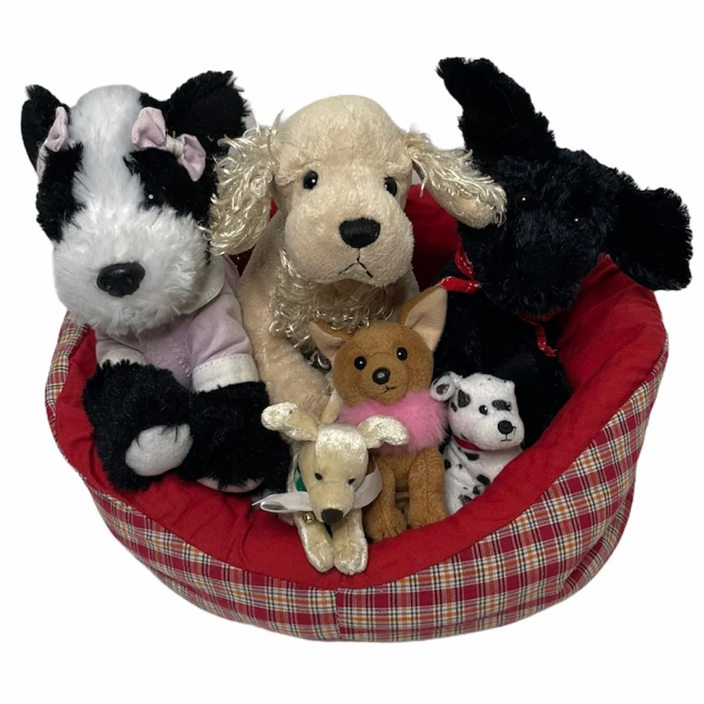 Puppies & Pet Bed Puppy Dog Plush Animals Assortment Pink Purple Red Tan Black